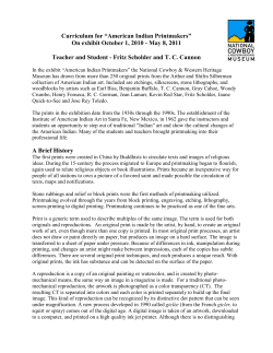 Curriculum for &ldquo;American Indian Printmakers&rdquo; On exhibit October 1