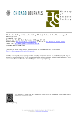 What Is the History of Science the History Of? Early
