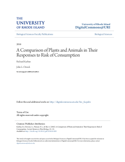 A Comparison of Plants and Animals in Their Responses to Risk of