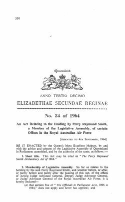 Percy Raymund Smith Declaratory Act of 1964
