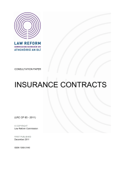 Consultation Paper on Insurance Contracts