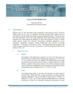 Loans to One Borrower Outline