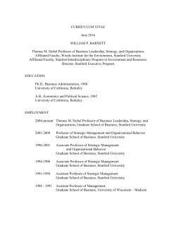 CURRICULUM VITAE June 2016 WILLIAM P. BARNETT Thomas M