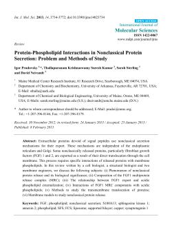 Protein-Phospholipid Interactions in Nonclassical Protein Secretion