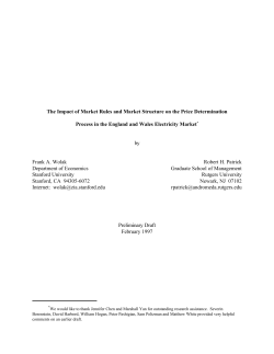 The Impact of Market Rules and Market Structure on the Price