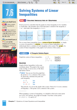 Solving Systems of Linear Inequalities