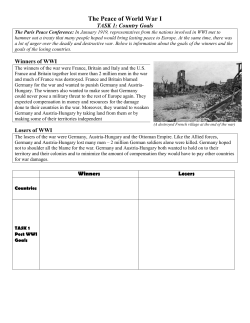 Peace of WWI handout