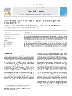 Electrochemical studies of ferrocene in a lithium ion conducting