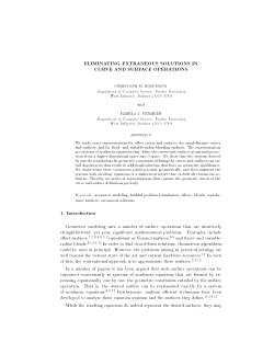 ELIMINATING EXTRANEOUS SOLUTIONS IN