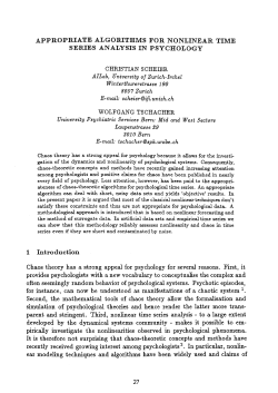 APPROPRIATE ALGORITHMS FOR NONLINEAR TIME SERIES