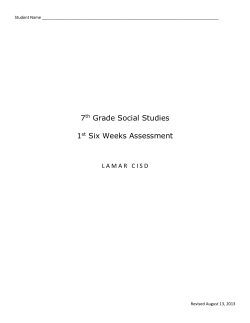 7th Grade Social Studies 1st Six Weeks Assessment