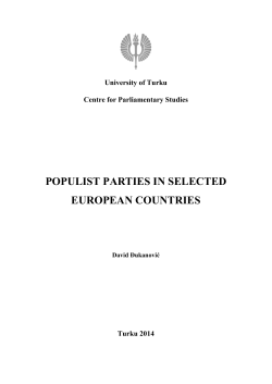 POPULIST PARTIES IN SELECTED EUROPEAN COUNTRIES