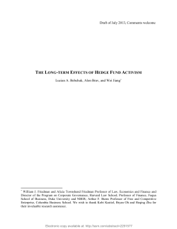 THE LONG-TERM EFFECTS OF HEDGE FUND ACTIVISM