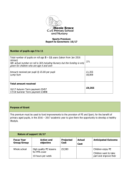 NB: actual number on roll is 364 including Nursery but the funding is