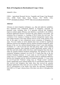 Role of Fertigation in Horticultural Crops: Citrus