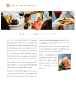 culinary story - Rocky Mountaineer