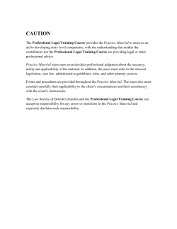PLTC Practice Material: Wills - The Law Society of British Columbia