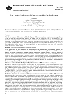 Study on the Attributes and Correlations of Production Factors