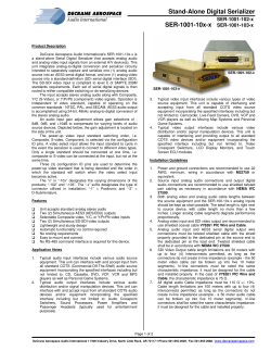 Stand-Alone Digital Serializer SER-1001-10x