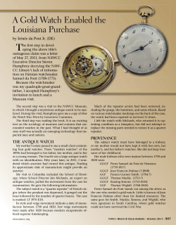 A Gold Watch Enabled the Louisiana Purchase