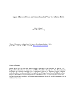 Impact of Increased Access and Price on Household Water Use in