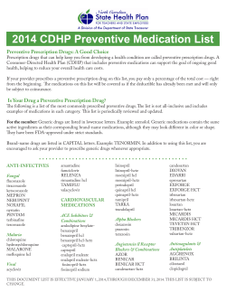 2014 CDHP Preventive Medication List
