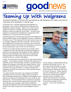 Teaming Up With Walgreens - Goodwill Industries of Central Iowa