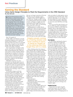 Gaming the Standard - American Society of Safety Engineers