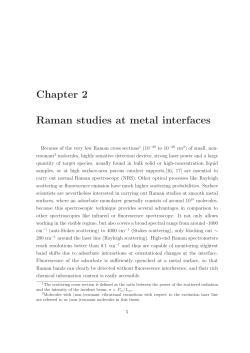 Chapter 2 Raman studies at metal interfaces - diss.fu