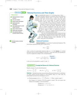 Section 2.6 Rational Functions and Their Graphs