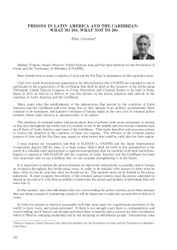 prisons in latin america and the caribbean: what to do, what not to do