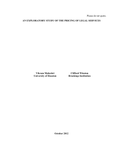 An Exploration of Price Competition Among Lawyers