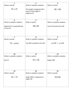 1 Write in words: ̅̅̅̅ ̅̅̅̅ 2 Write in symbolic notation: The