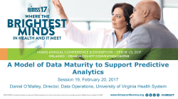A Model of Data Maturity to Support Predictive Analytics