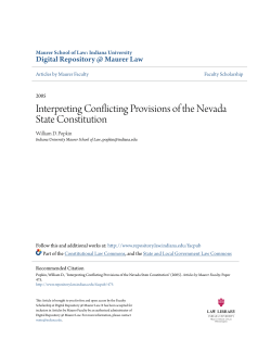 Interpreting Conflicting Provisions of the Nevada State Constitution