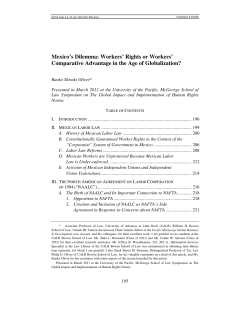 Mexico`s Dilemma: Workers` Rights or Workers` Comparative