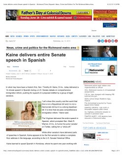 Kaine delivers entire Senate speech in Spanish