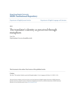 The translator`s identity as perceived through metaphors