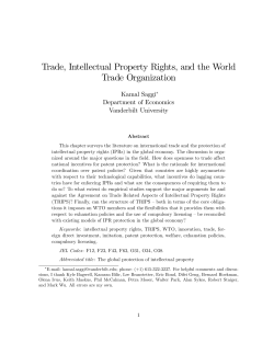 Trade, Intellectual Property Rights, and the World Trade Organization
