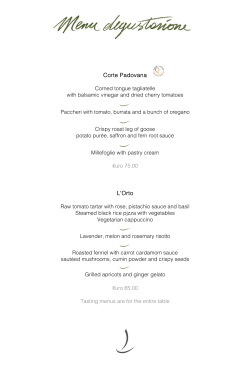 Menu Restaurant La Montecchia - giugno 2014