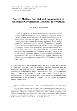 Conflict and Cooperation in Sequential Government
