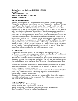 Modern Poetry and the Senses IDSEM UG 1859