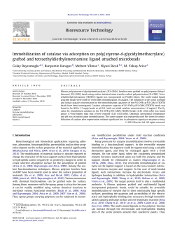 Immobilization of catalase via adsorption on poly(styrene