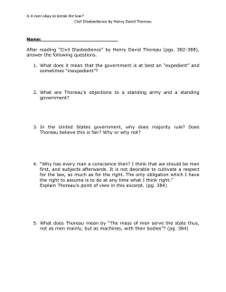 Is it ever okay to break the law? Civil Disobedience by Henry David