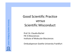 Good Scientific Practice versus Scientific Misconduct
