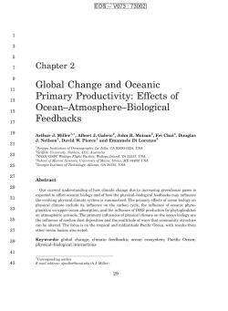 Global Change and Oceanic Primary Productivity: Effects of Ocean