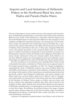 Imports and Local Imitations of Hellenistic Pottery in the Northwest