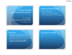 Scribes in the ED - Continuing Medical Education