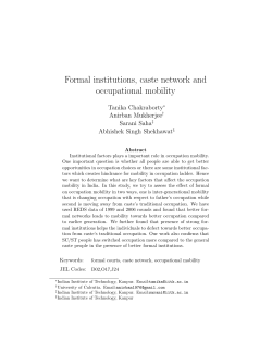 Formal institutions, caste network and occupational mobility