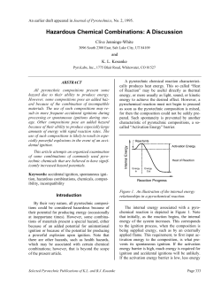 Hazardous Chemical Combinations: A Discussion